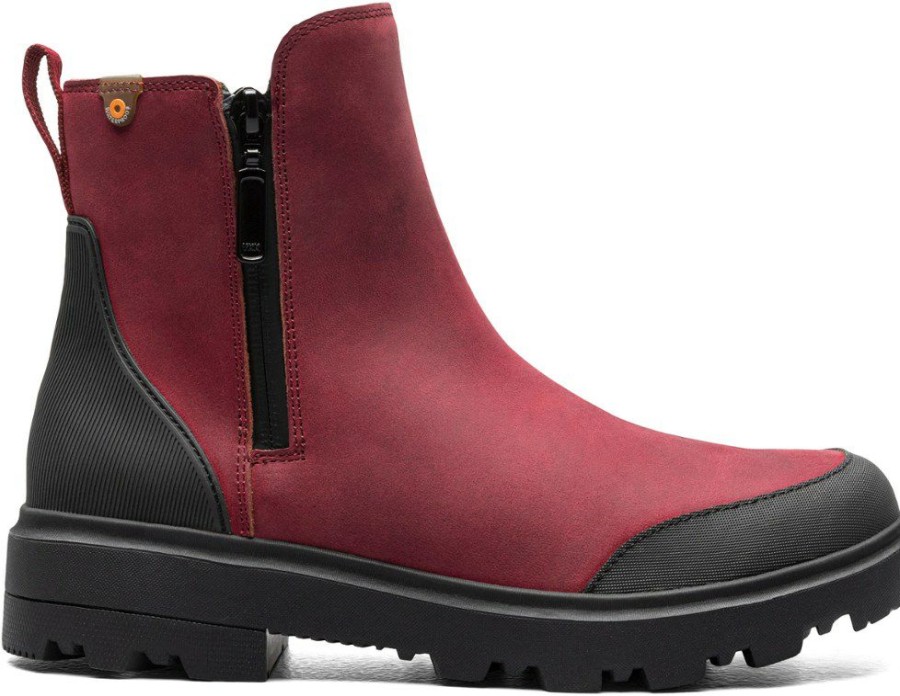 Footwear * | Bogs Holly Zip Leather Boots Women'S