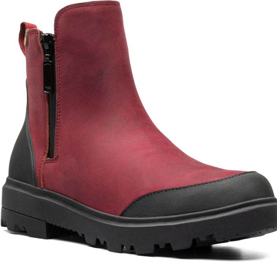 Footwear * | Bogs Holly Zip Leather Boots Women'S