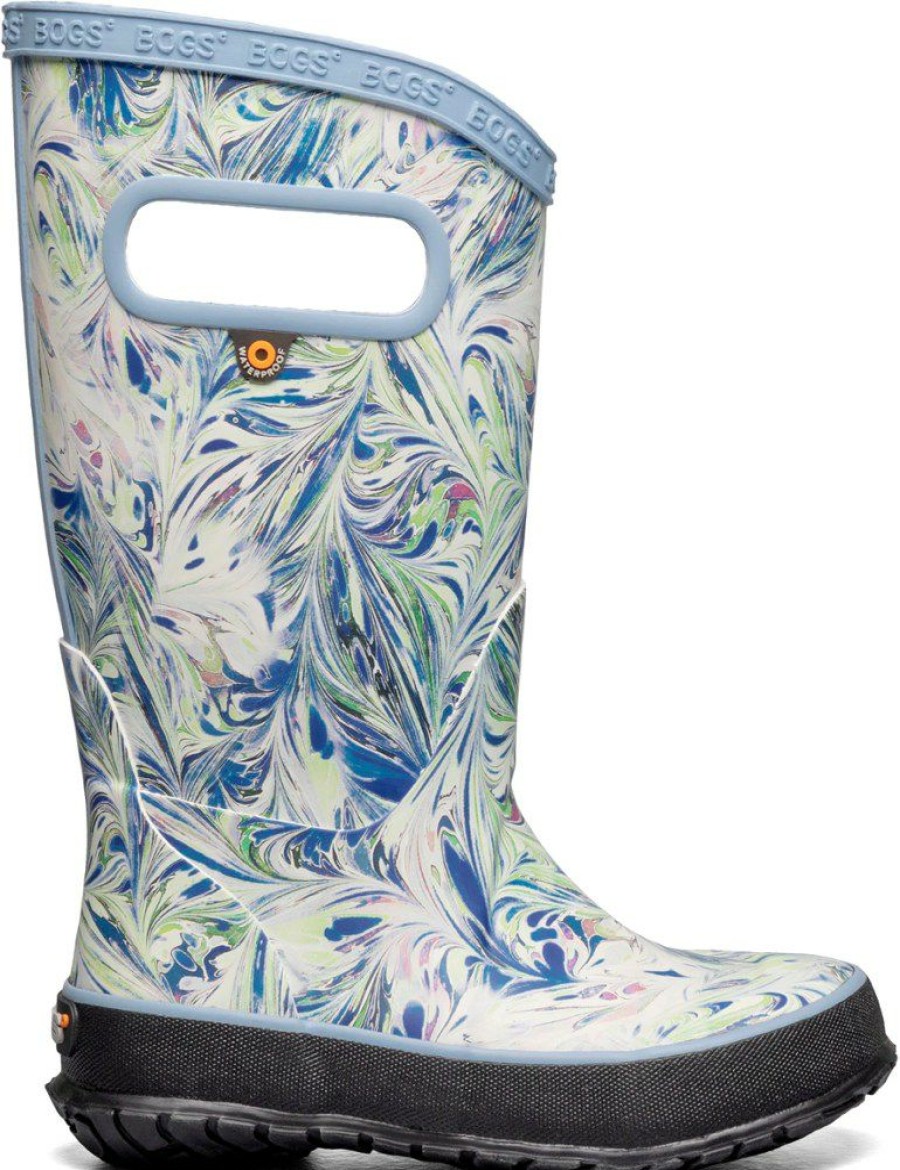 Footwear * | Bogs Marble Rain Boots Kids' Marble/Periwinkle