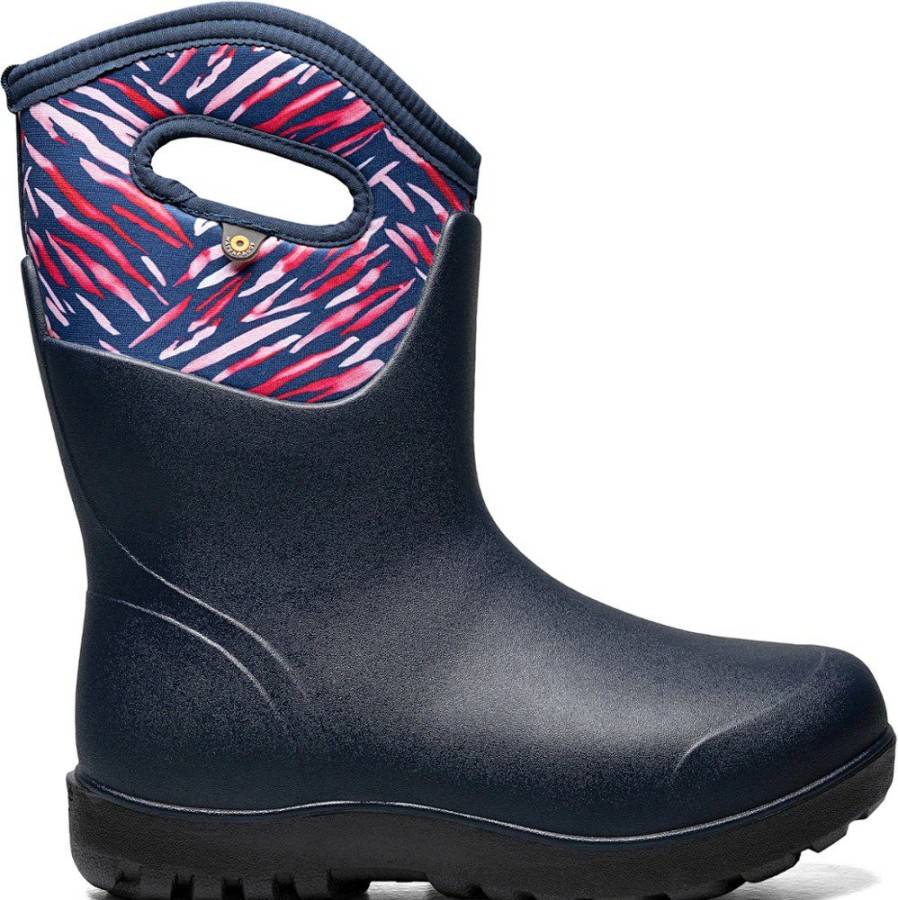 Footwear * | Bogs Neo-Classic Mid Exotic Boots Women'S Ink Blue Multi