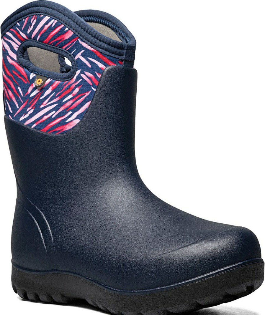 Footwear * | Bogs Neo-Classic Mid Exotic Boots Women'S Ink Blue Multi