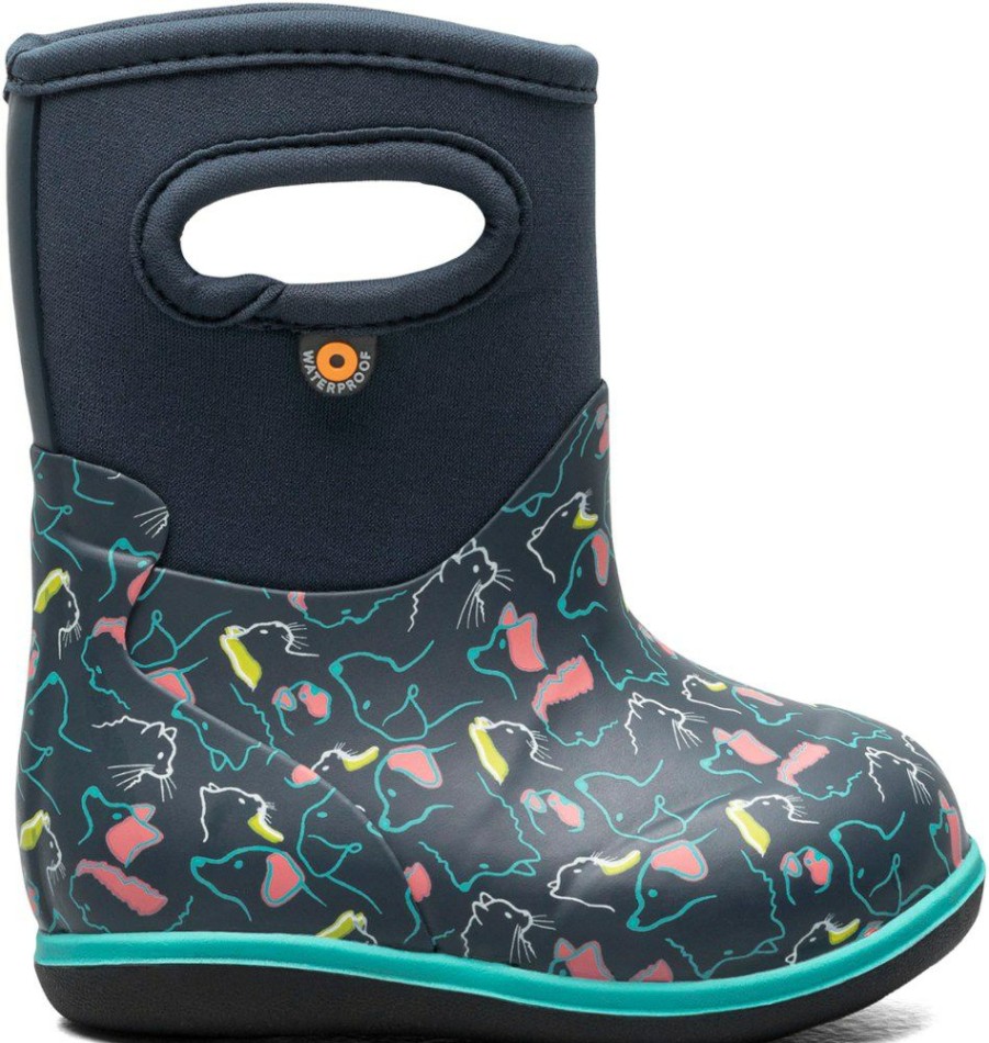 Footwear * | Bogs Baby Classic Pets Rain Boots Toddlers' Ink Blue Multi