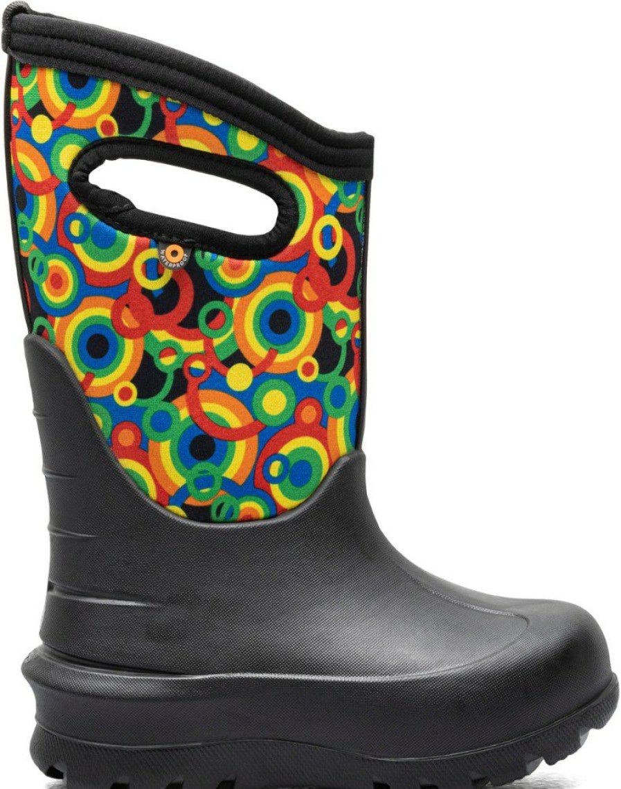 Footwear * | Bogs Neo-Classic Circle Geo Rain Boots Kids' Black Multi