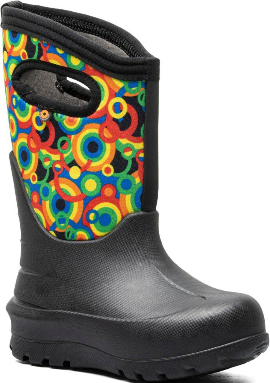 Footwear * | Bogs Neo-Classic Circle Geo Rain Boots Kids' Black Multi