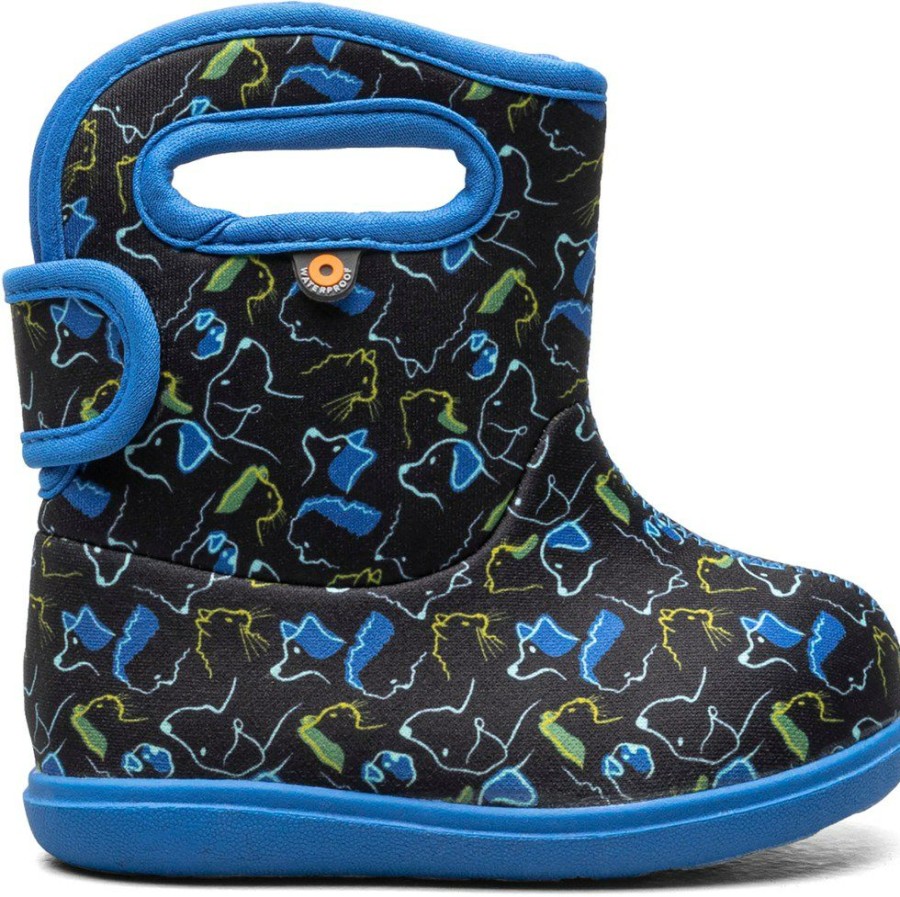 Footwear * | Bogs Baby Bogs Ii Pets Rain Boots Toddlers' Black Multi