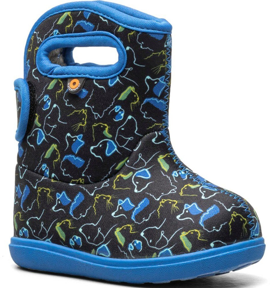 Footwear * | Bogs Baby Bogs Ii Pets Rain Boots Toddlers' Black Multi