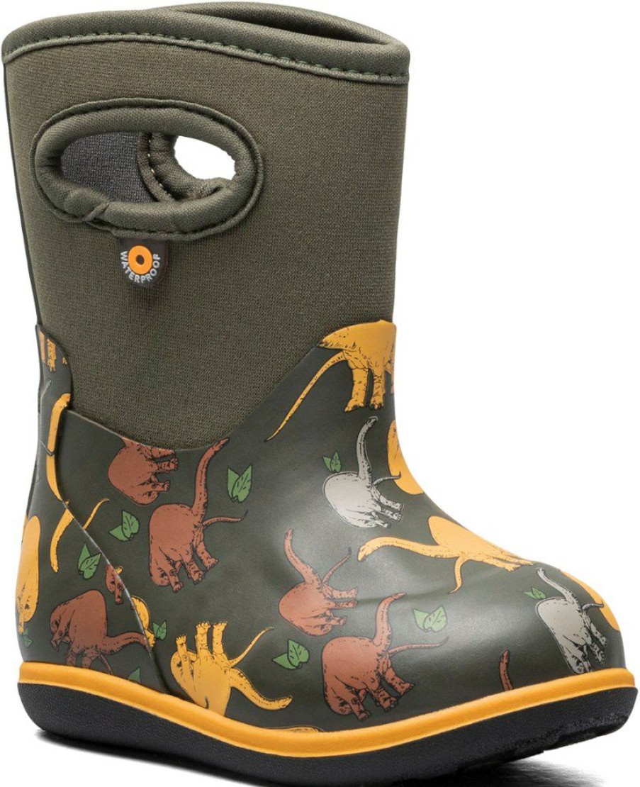 Footwear * | Bogs Baby Classic Good Dino Rain Boots Toddlers' Green Dino