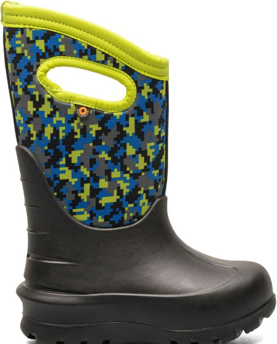 Footwear * | Bogs Neo-Classic Digital Maze Insulated Boots Kids' Black Multi