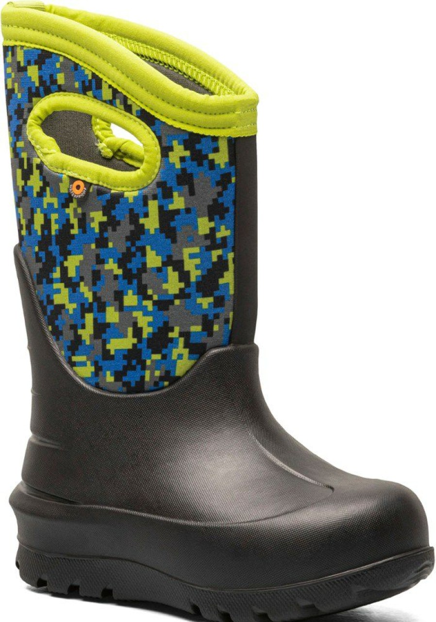 Footwear * | Bogs Neo-Classic Digital Maze Insulated Boots Kids' Black Multi