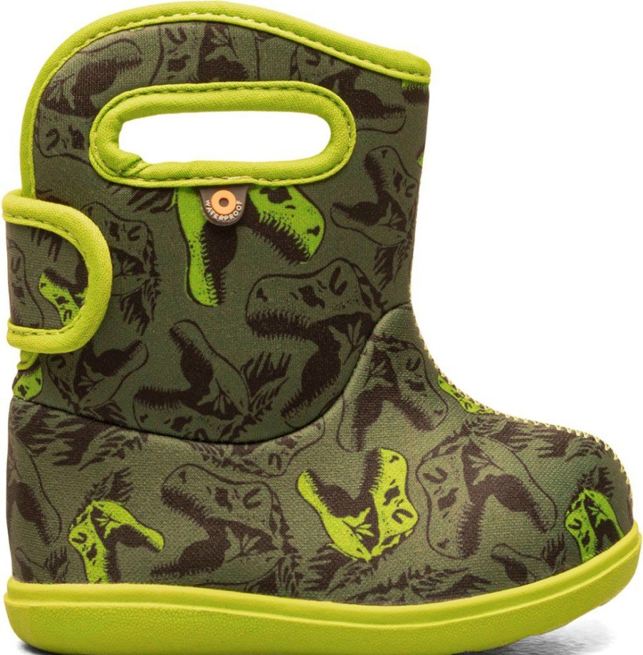 Footwear * | Bogs Baby Bogs Ii Cool Dino Rain Boots Toddlers' Dark Green Multi