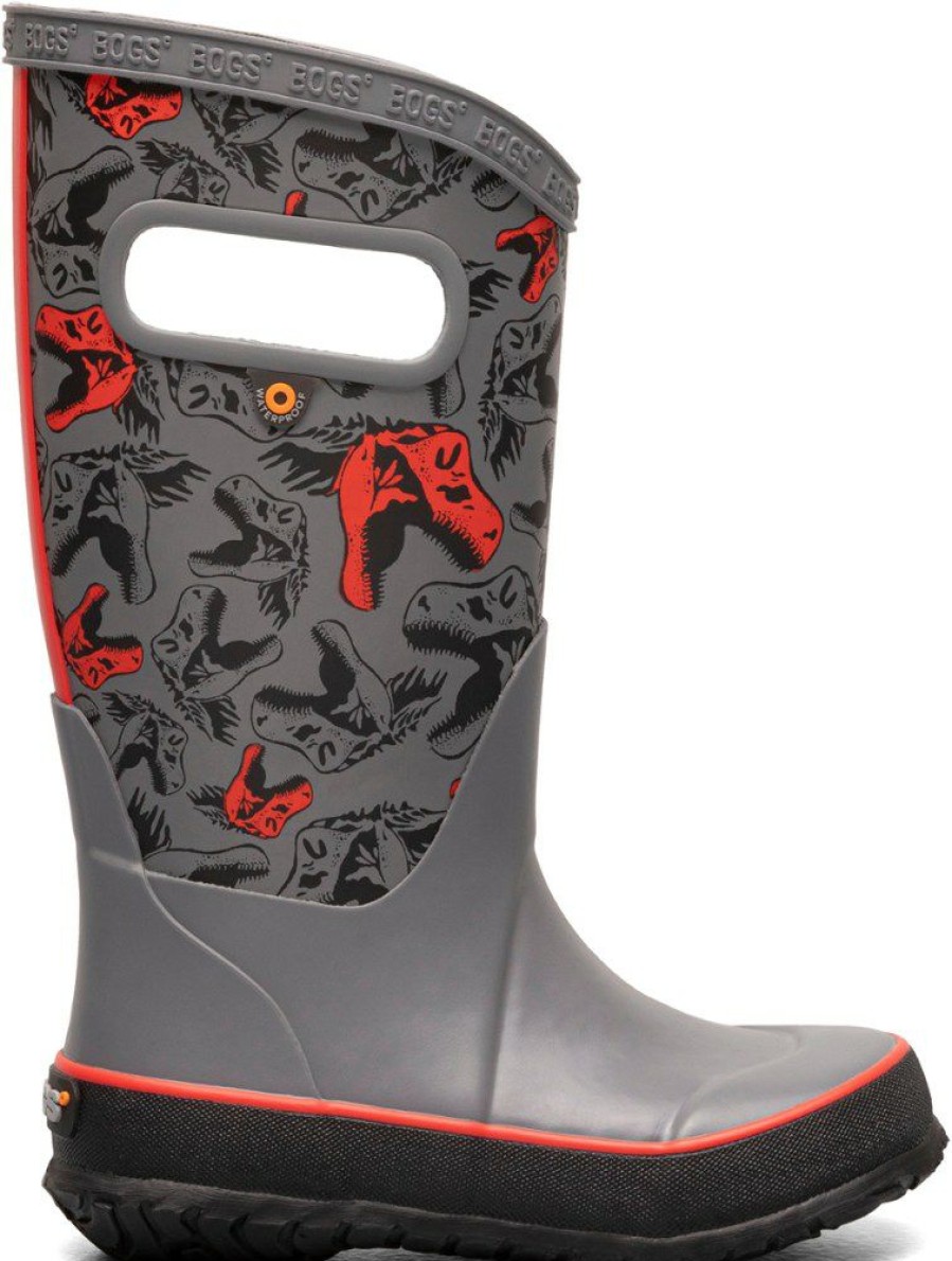 Footwear * | Bogs Cool Dinos Rain Boots Kids' Gray