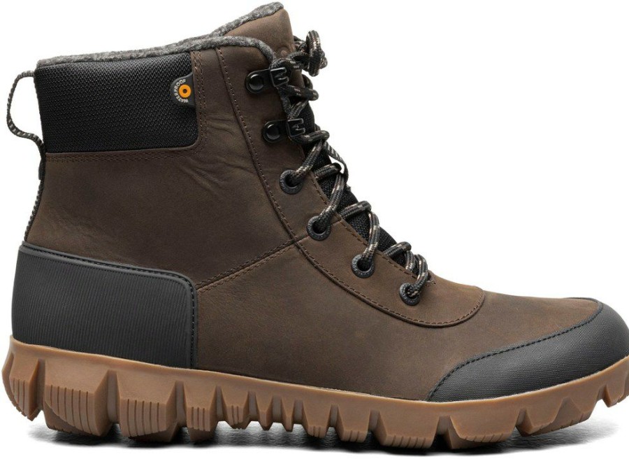 Footwear * | Bogs Arcata Urban Leather Mid Snow Boots Men'S Chocolate