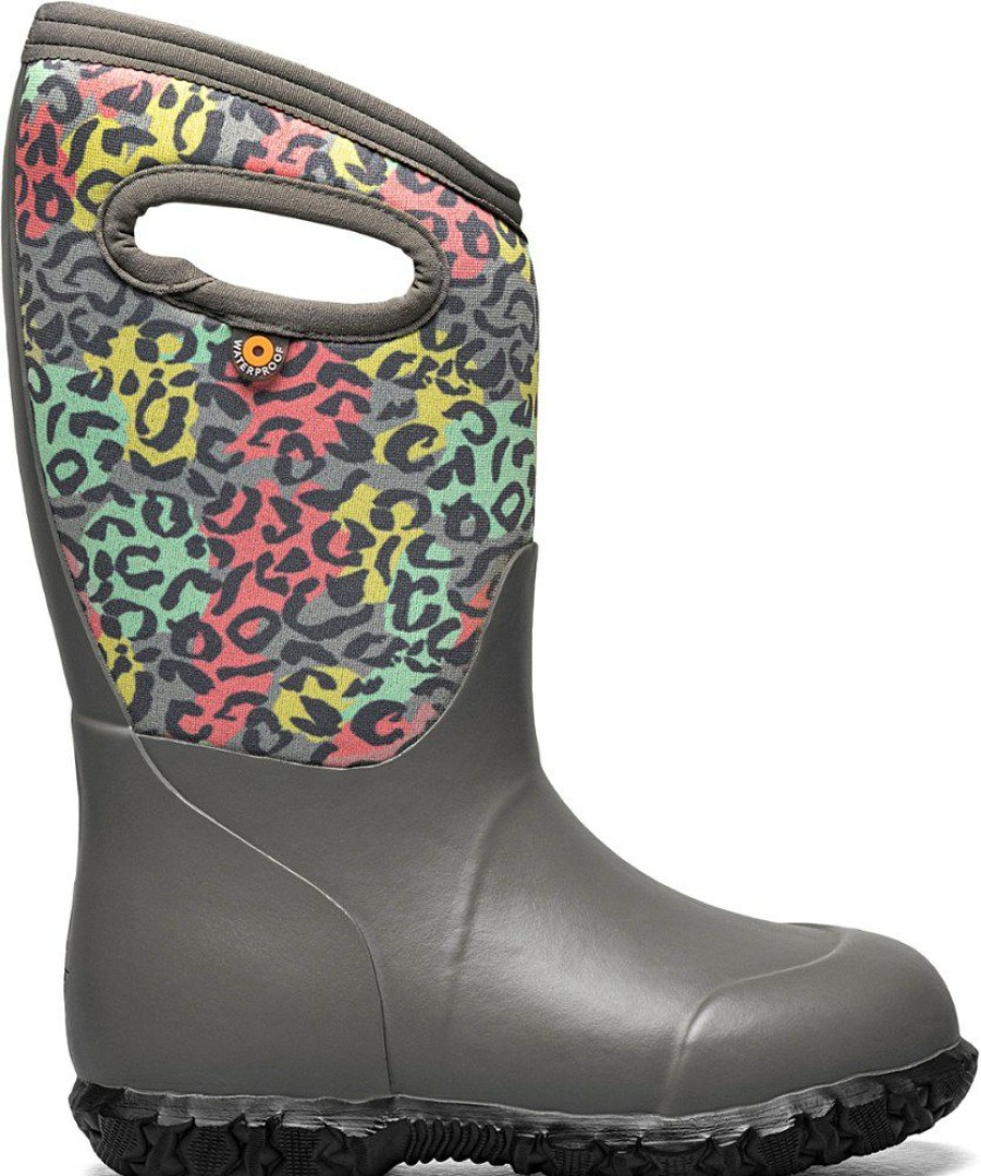 Footwear * | Bogs York Leopard Rain Boots Toddlers'/Kids' Gray Multi