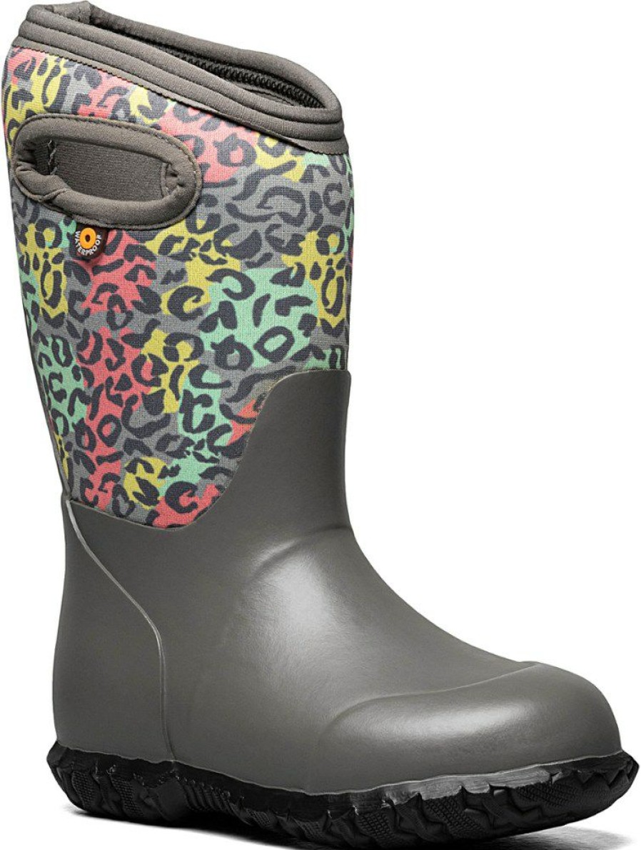 Footwear * | Bogs York Leopard Rain Boots Toddlers'/Kids' Gray Multi